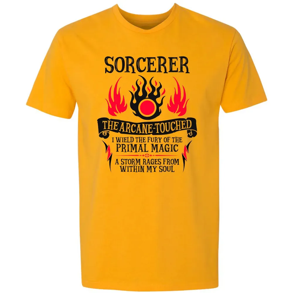SORCERER, The Arcane Touched (Black Text) Premium Unisex T-shirt - 11