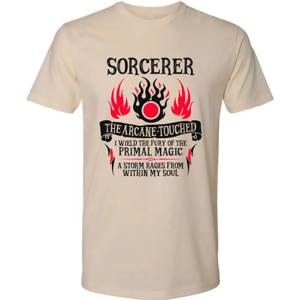 SORCERER, The Arcane Touched (Black Text) Premium Unisex T-shirt - 2