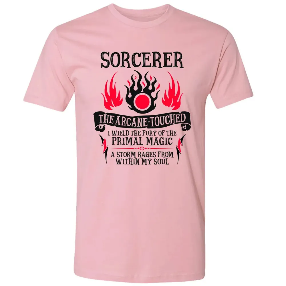SORCERER, The Arcane Touched (Black Text) Premium Unisex T-shirt - 3