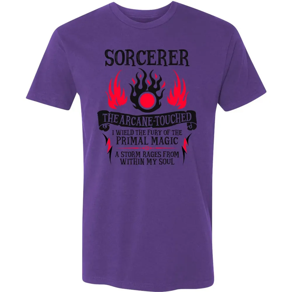 SORCERER, The Arcane Touched (Black Text) Premium Unisex T-shirt - 7