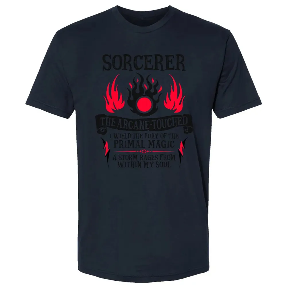 SORCERER, The Arcane Touched (Black Text) Premium Unisex T-shirt - 13