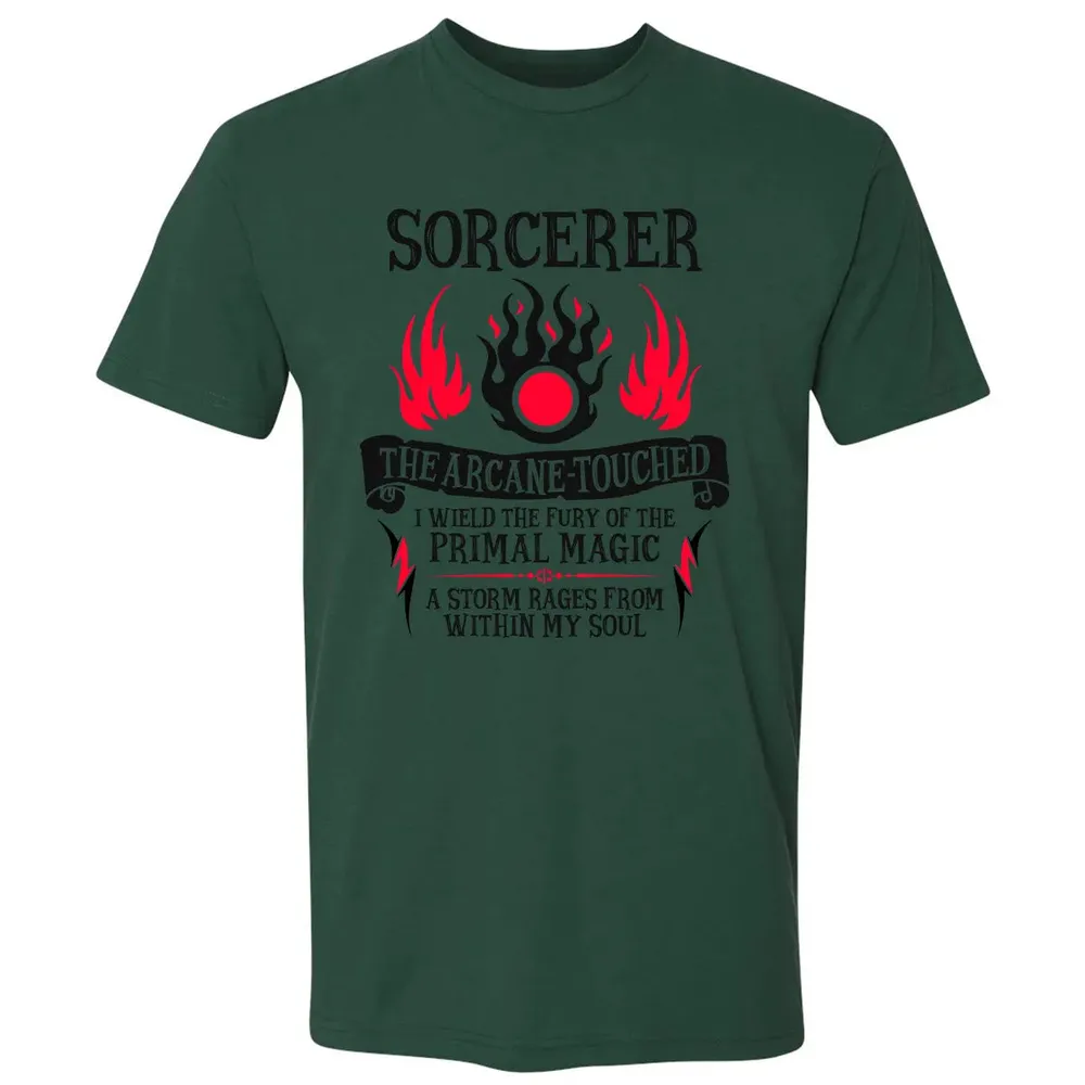 SORCERER, The Arcane Touched (Black Text) Premium Unisex T-shirt - 12