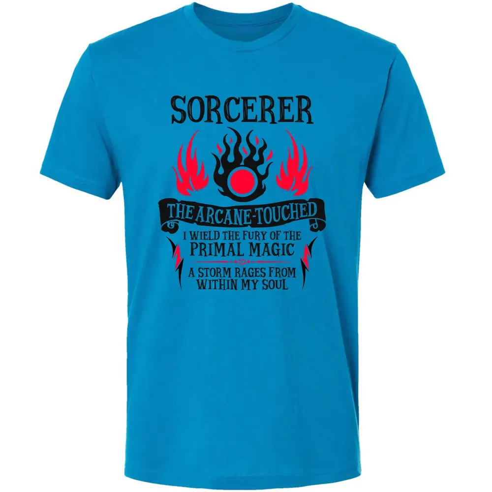 SORCERER, The Arcane Touched (Black Text) Premium Unisex T-shirt - 4
