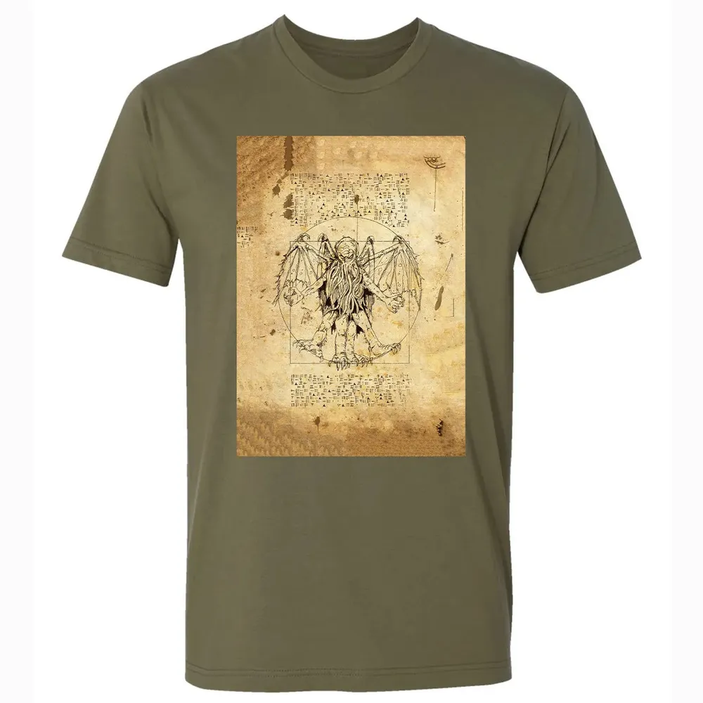 Cthulhu Vitruvian Premium Unisex T-shirt - 5