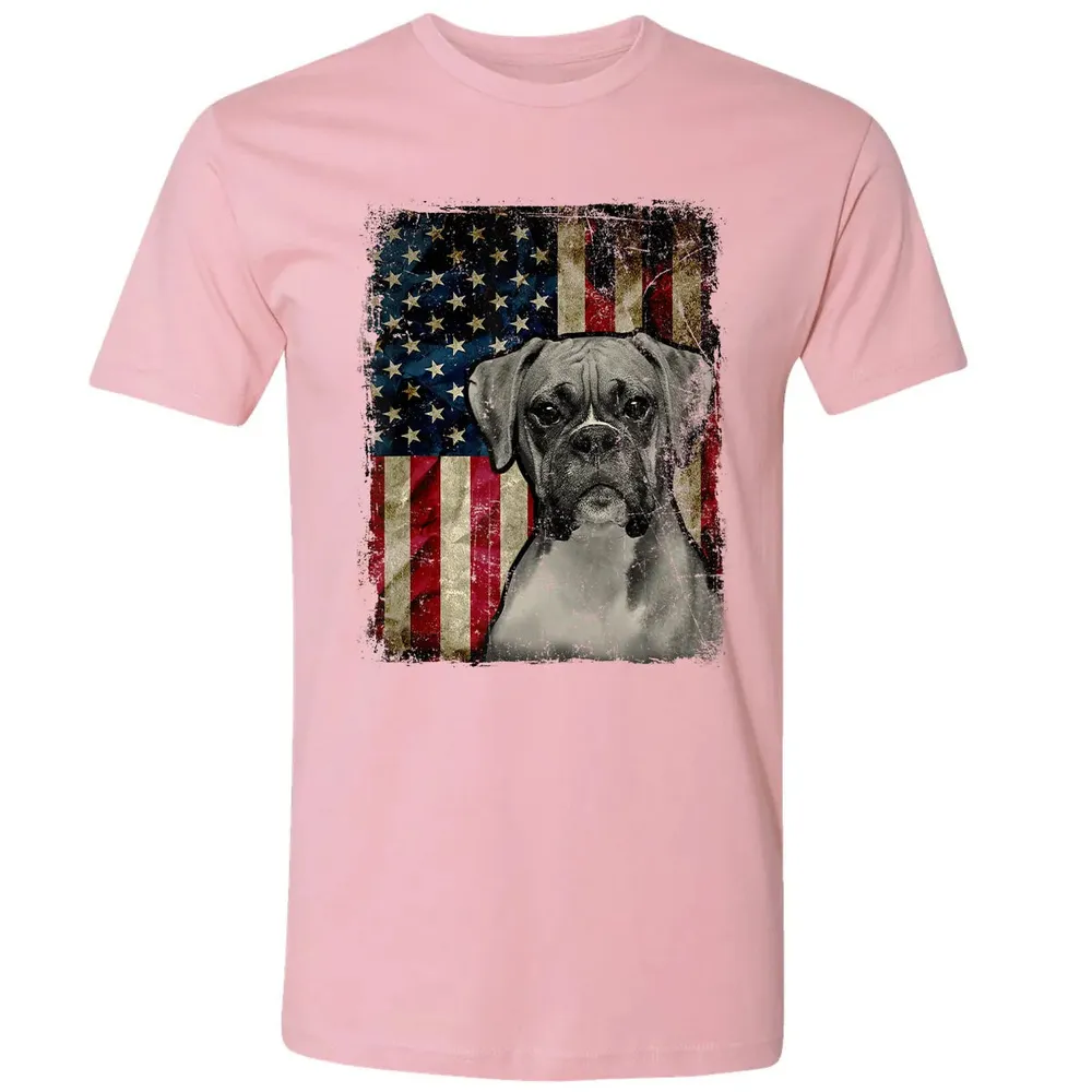 Boxer Dog 4th of July American Flag patriotic Gift Premium Unisex T-shirt - 3