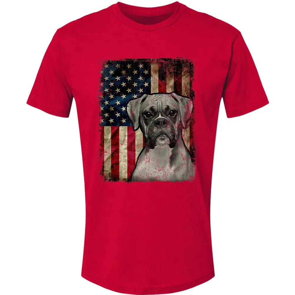 Boxer Dog 4th of July American Flag patriotic Gift Premium Unisex T-shirt - 6