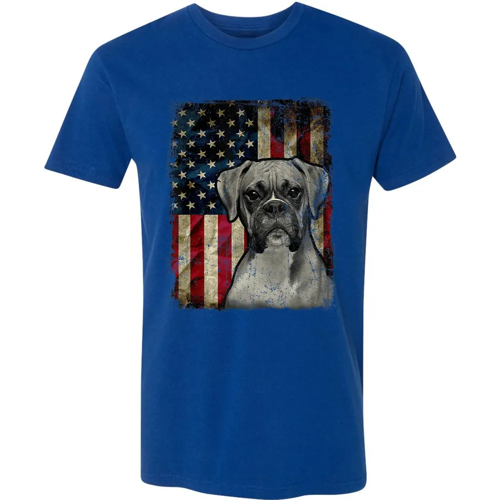 Boxer Dog 4th of July American Flag patriotic Gift Premium Unisex T-shirt - 10