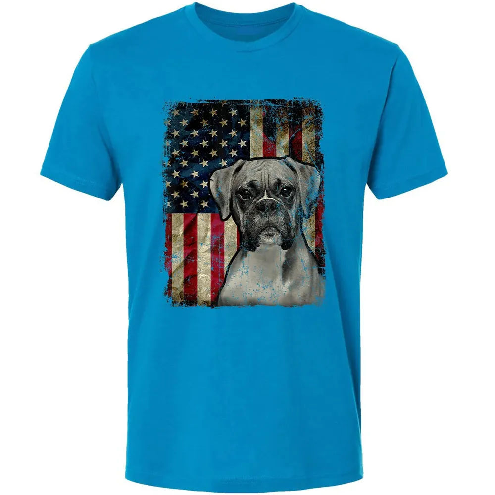 Boxer Dog 4th of July American Flag patriotic Gift Premium Unisex T-shirt - 15