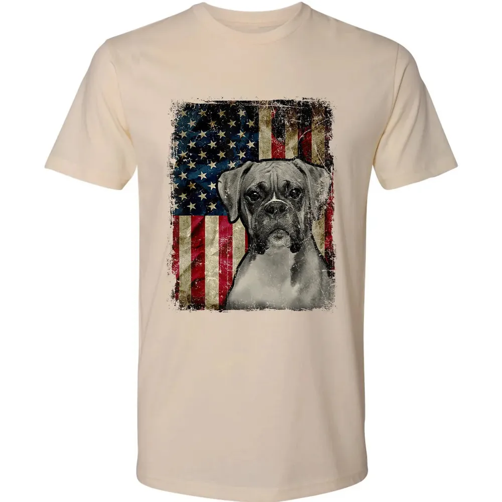 Boxer Dog 4th of July American Flag patriotic Gift Premium Unisex T-shirt - 13