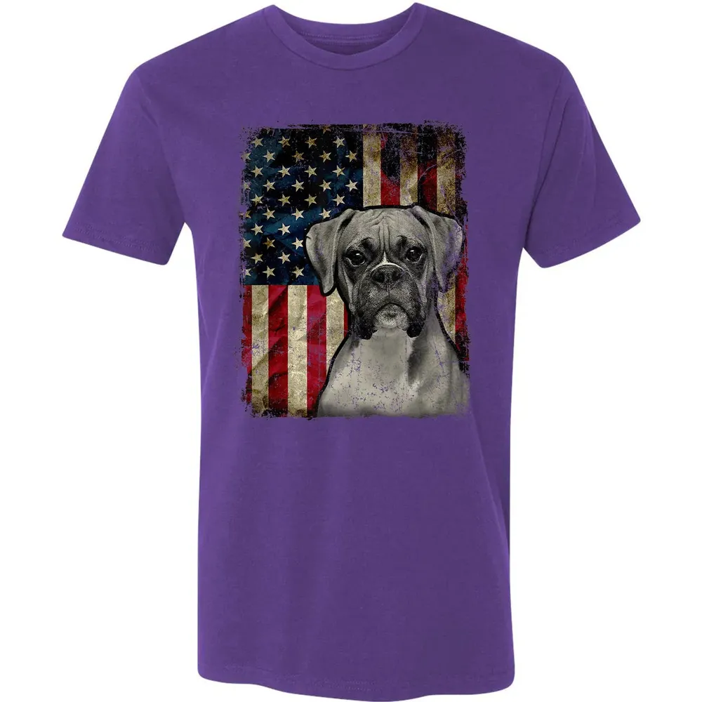 Boxer Dog 4th of July American Flag patriotic Gift Premium Unisex T-shirt - 7