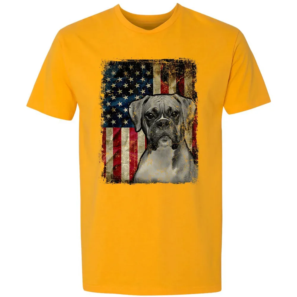 Boxer Dog 4th of July American Flag patriotic Gift Premium Unisex T-shirt - 11