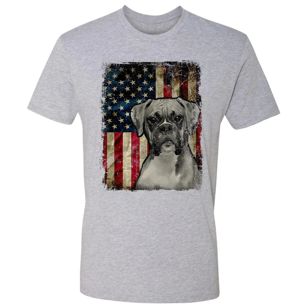 Boxer Dog 4th of July American Flag patriotic Gift Premium Unisex T-shirt - 9