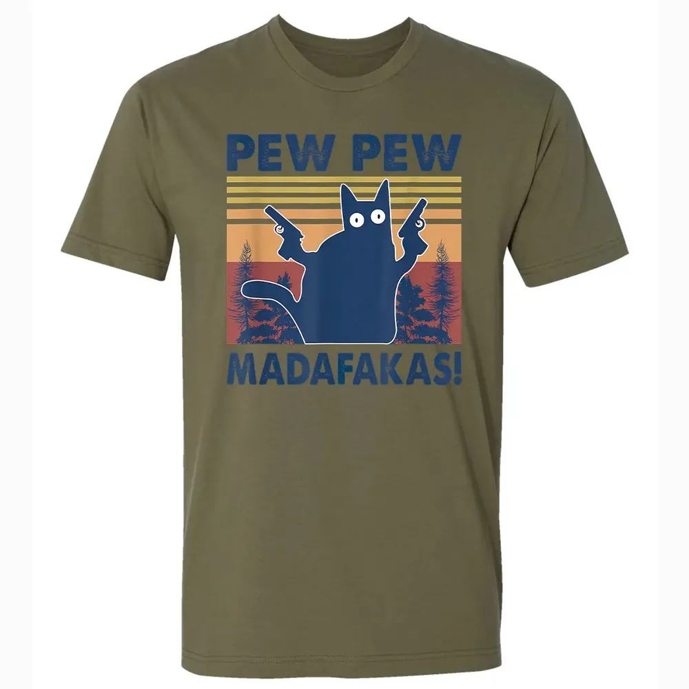 Cat Pew Pew Madafakas Premium Unisex T-shirt - 5