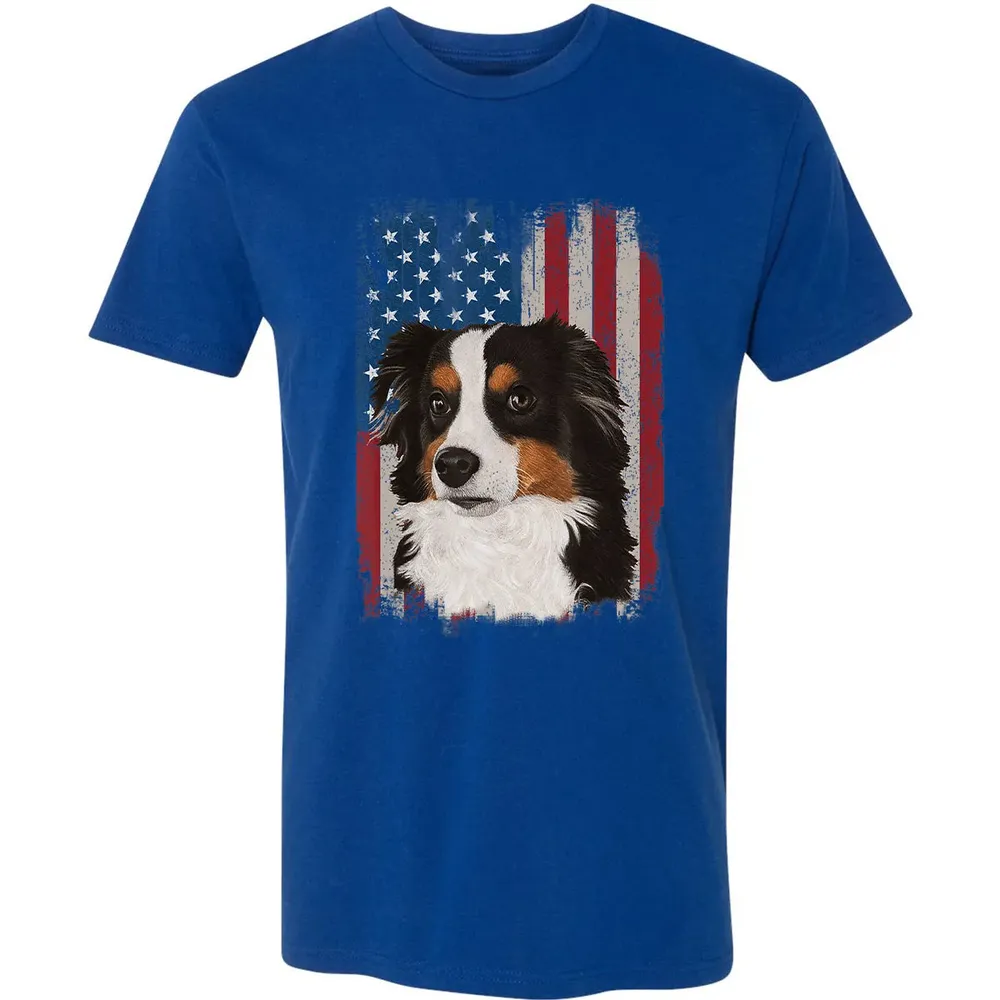 Australian Shepherd American Flag 4th Of July T Gifts Premium Unisex T-shirt - 10