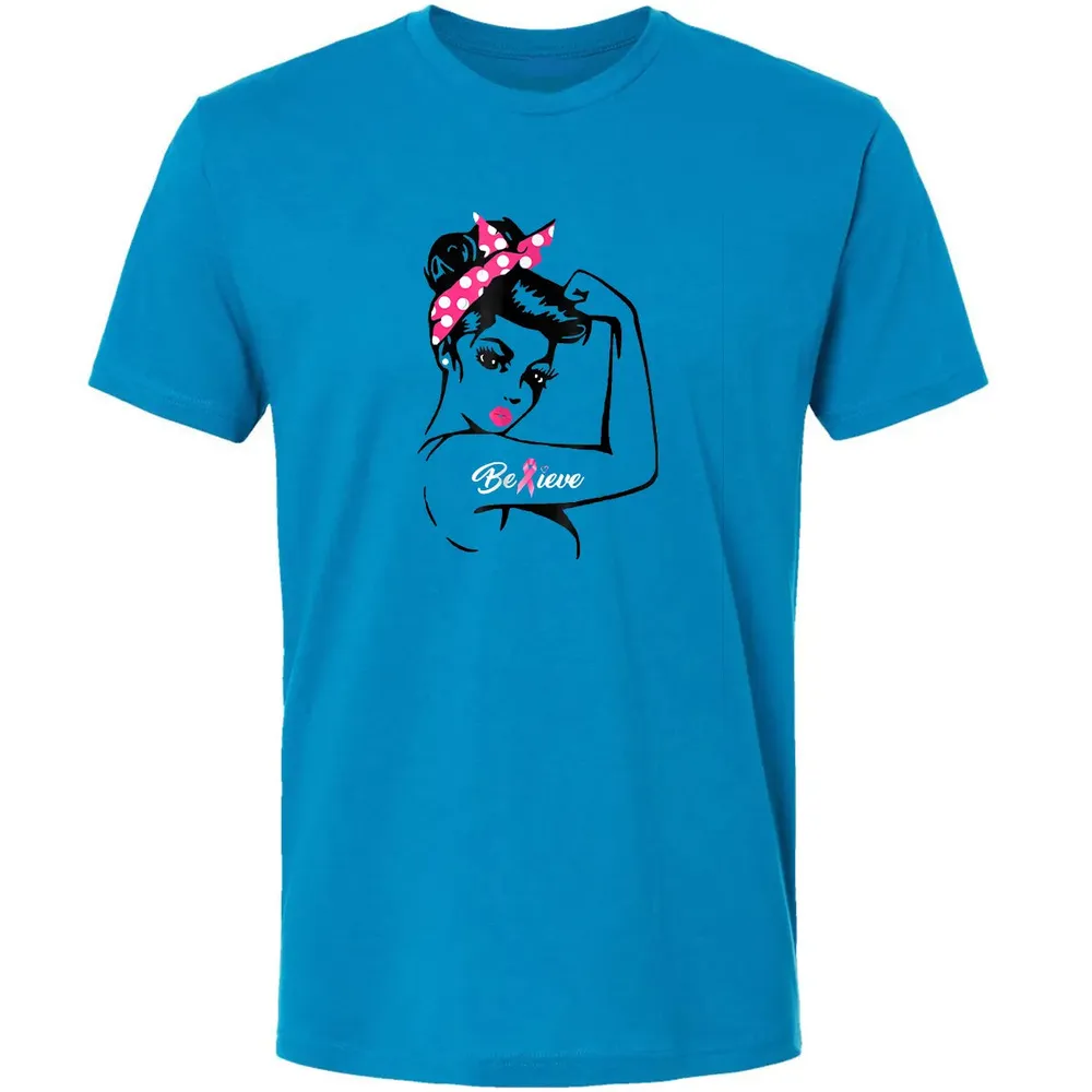 Breast Cancer Warrior T Awareness  Support Believe Premium Unisex T-shirt - 4