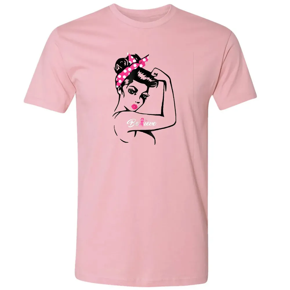 Breast Cancer Warrior T Awareness  Support Believe Premium Unisex T-shirt - 3