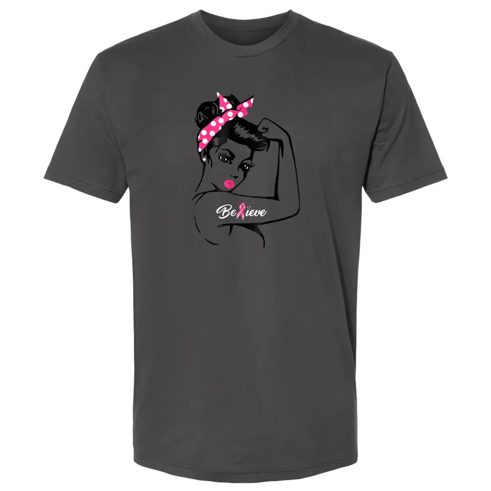 Breast Cancer Warrior T Awareness  Support Believe Premium Unisex T-shirt - 8