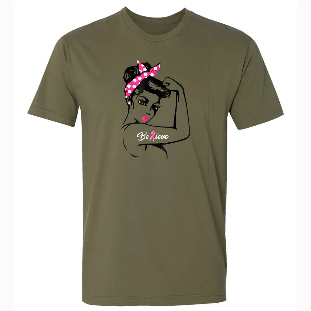 Breast Cancer Warrior T Awareness  Support Believe Premium Unisex T-shirt - 5