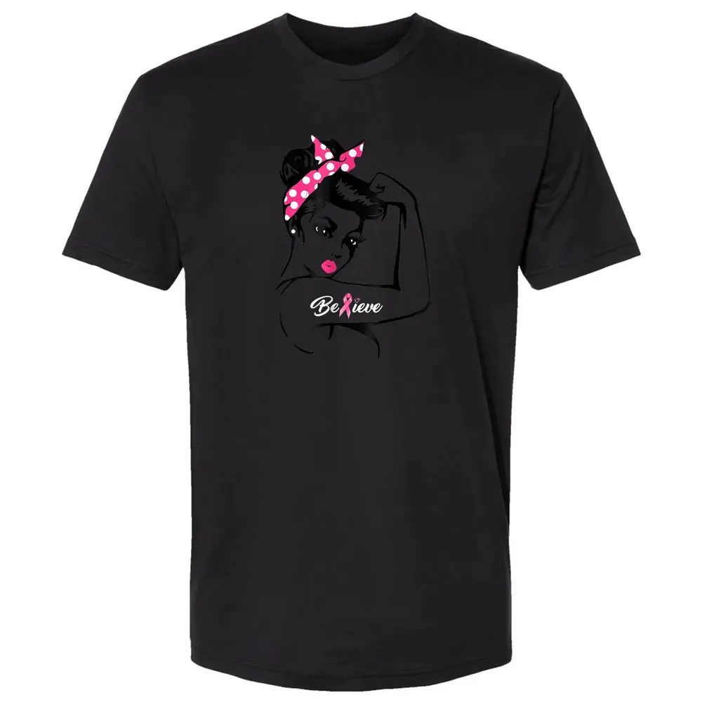 Breast Cancer Warrior T Awareness  Support Believe Premium Unisex T-shirt - 15