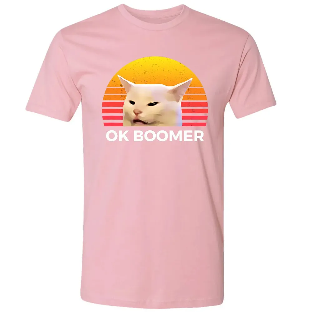 Woman Yelling At Table Dinner Funny Cat Ok Boomer Premium Unisex T-shirt - 3