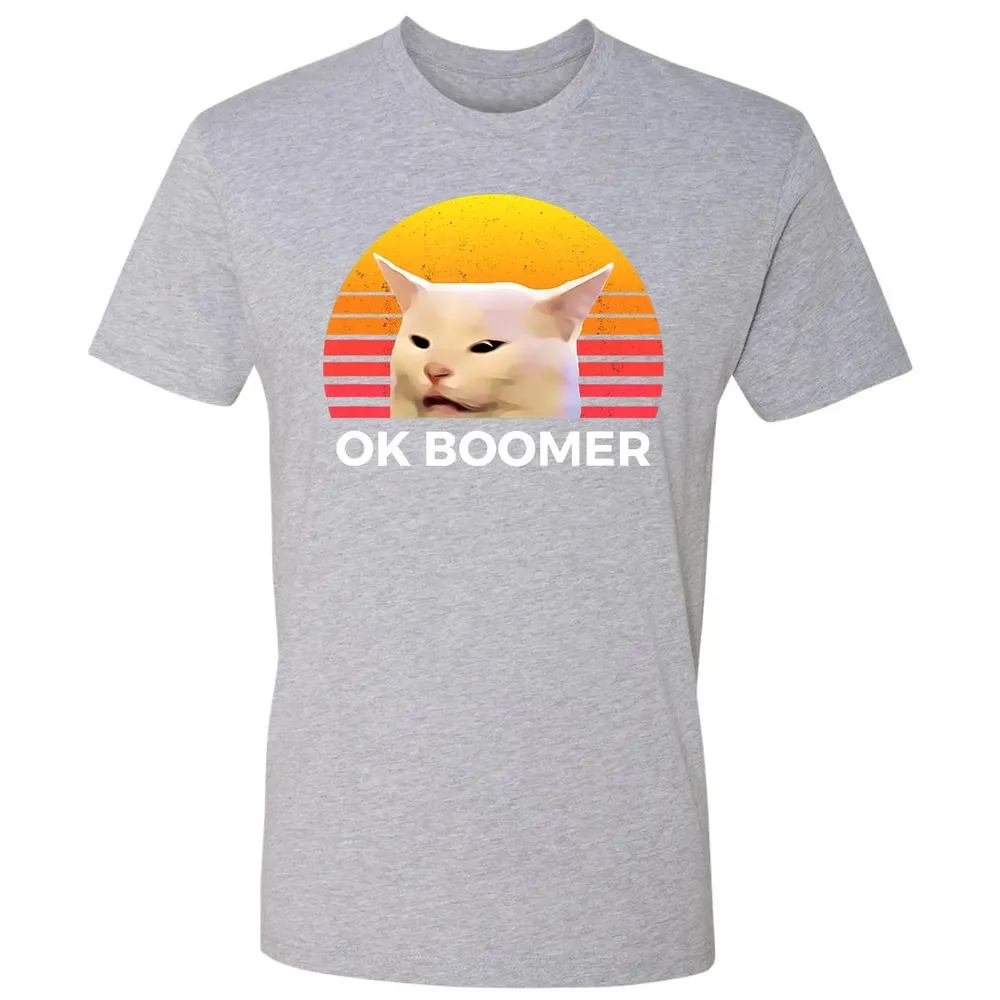 Woman Yelling At Table Dinner Funny Cat Ok Boomer Premium Unisex T-shirt - 9