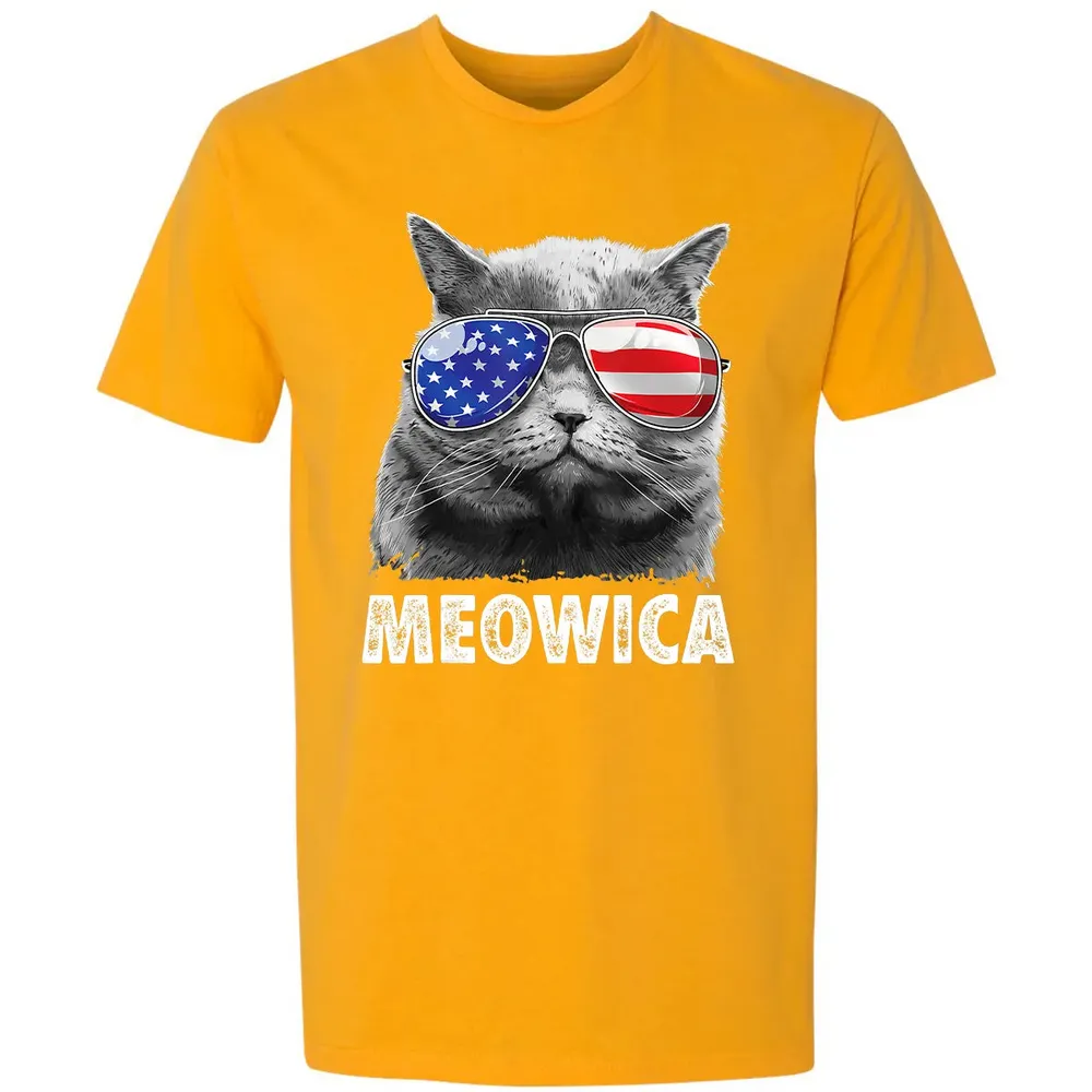 Cat 4th of July s Meowica Merica Men USA American Flag Premium Unisex T-shirt - 11