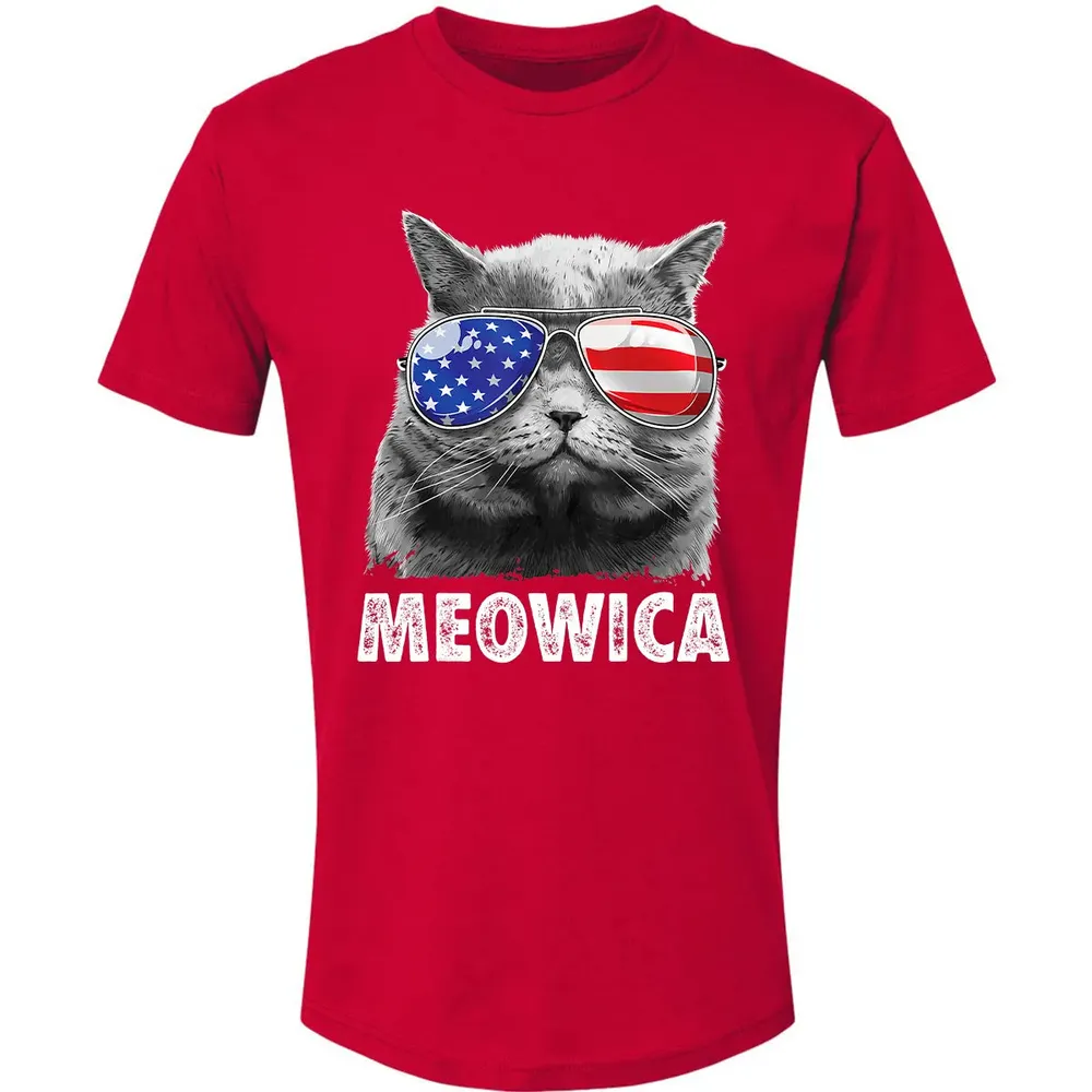 Cat 4th of July s Meowica Merica Men USA American Flag Premium Unisex T-shirt - 6