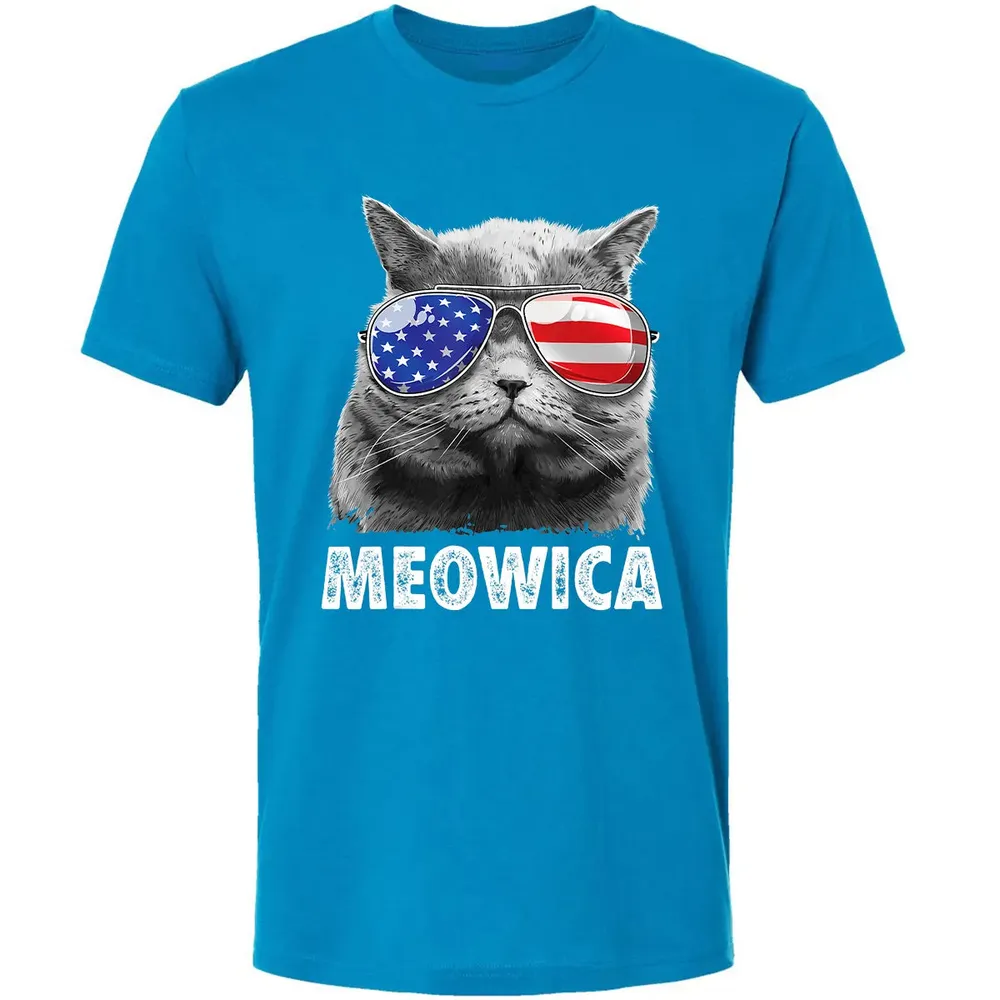 Cat 4th of July s Meowica Merica Men USA American Flag Premium Unisex T-shirt - 15