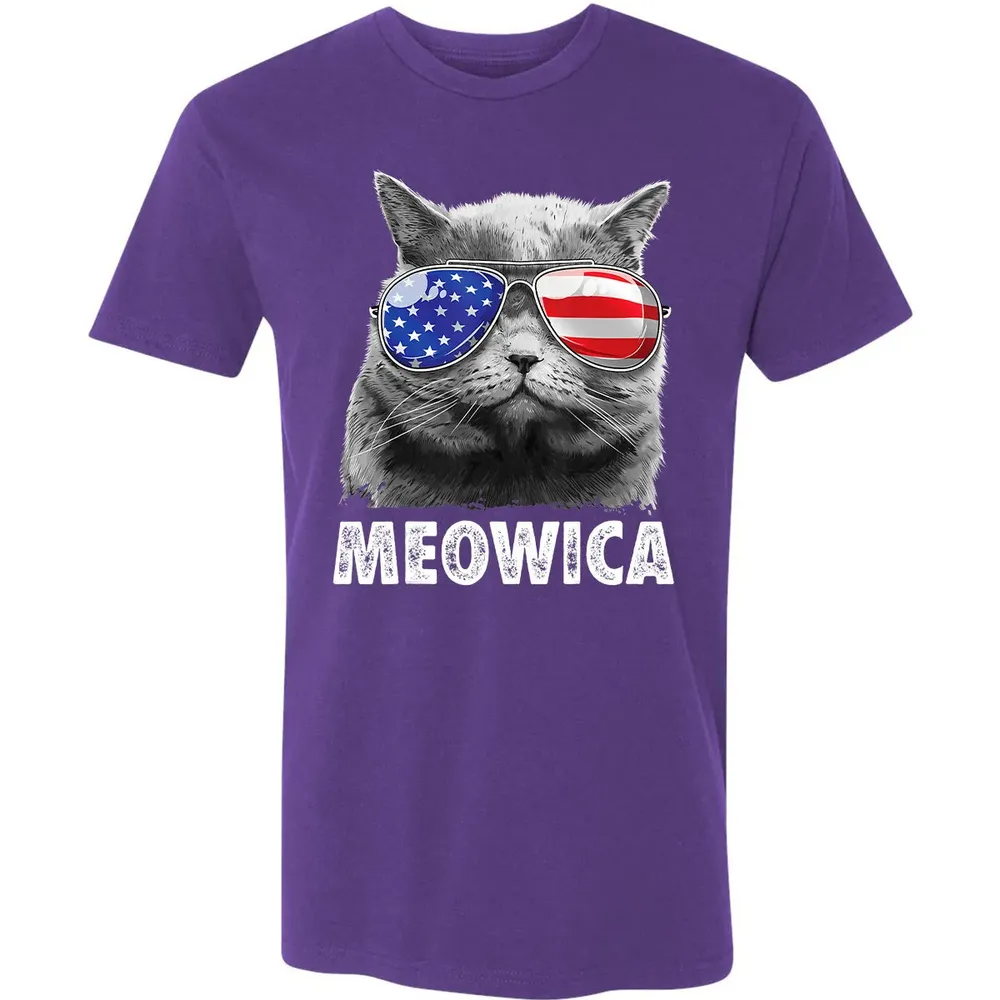Cat 4th of July s Meowica Merica Men USA American Flag Premium Unisex T-shirt - 7