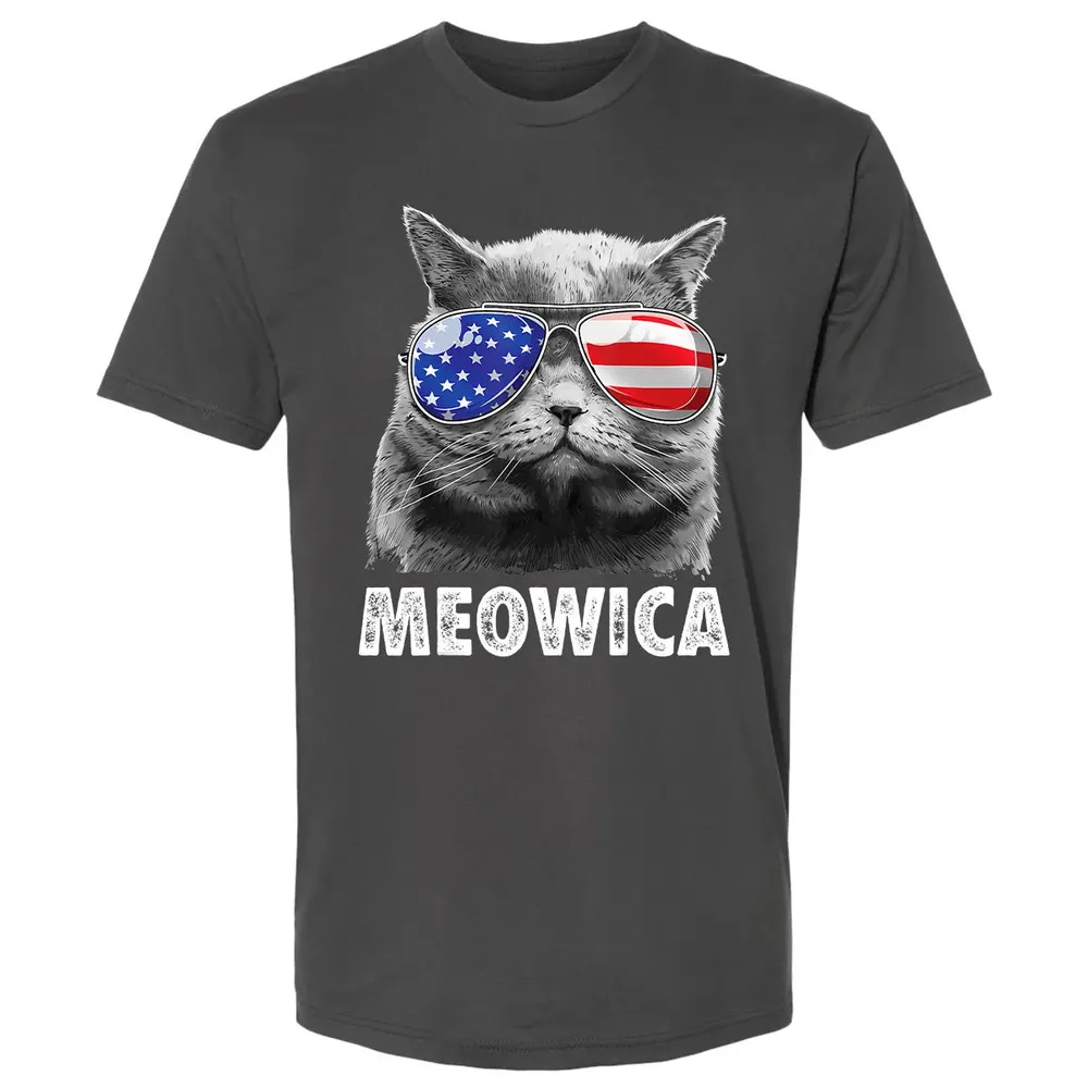 Cat 4th of July s Meowica Merica Men USA American Flag Premium Unisex T-shirt - 8