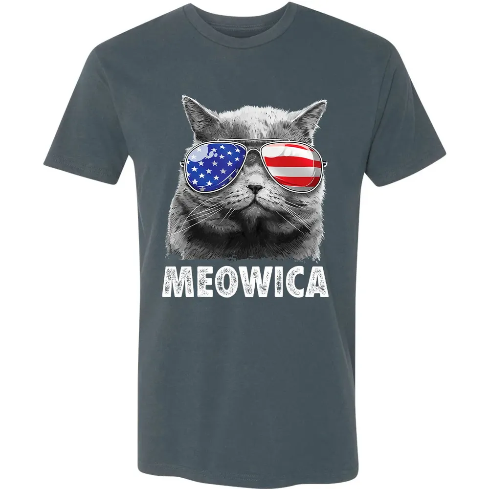 Cat 4th of July s Meowica Merica Men USA American Flag Premium Unisex T-shirt - 14