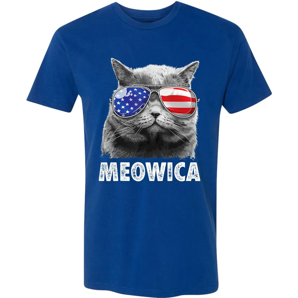Cat 4th of July s Meowica Merica Men USA American Flag Premium Unisex T-shirt - 10