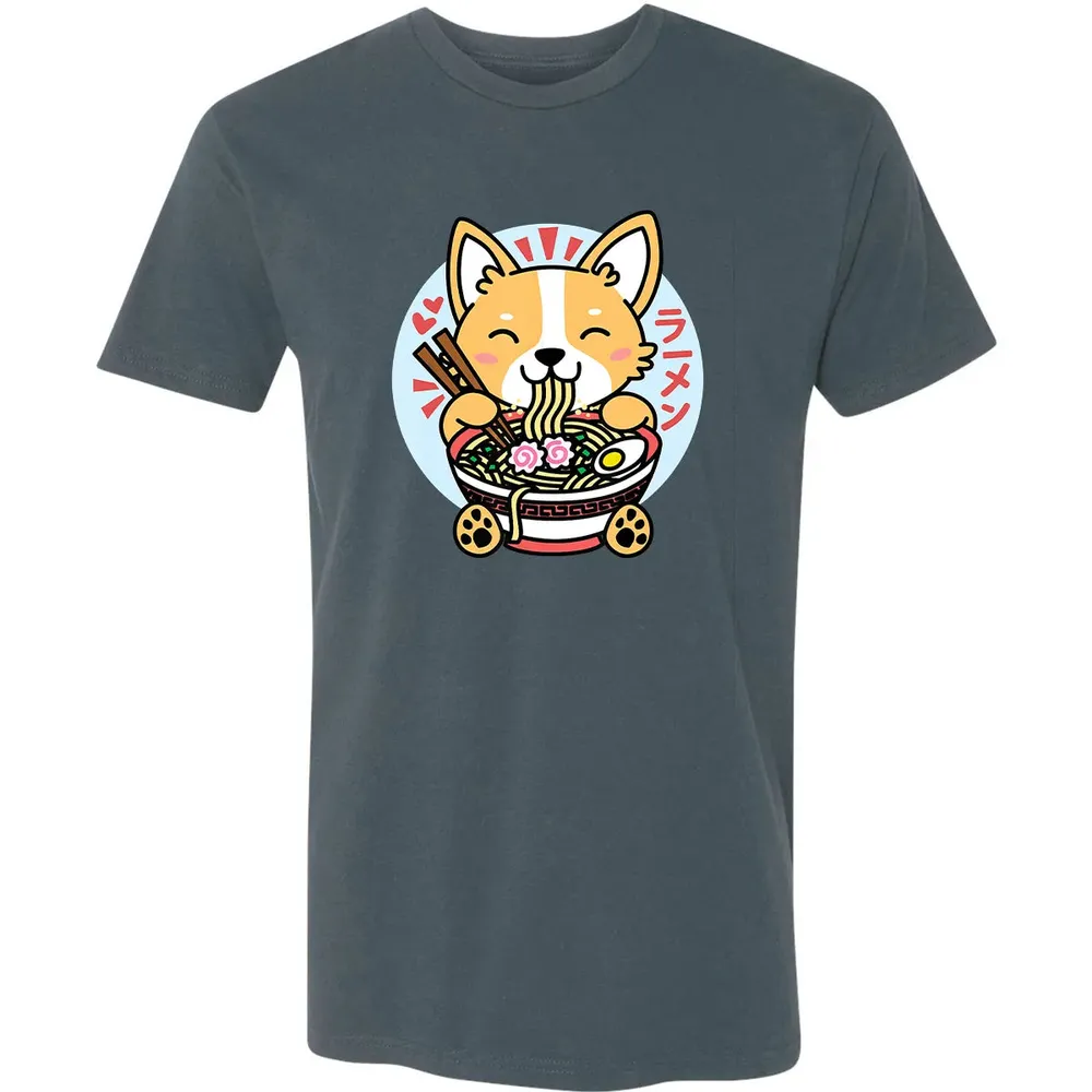 Kawaii Ramen  Cute Anime Dog Corgi Japanese Noodles Premium Unisex T-shirt - 14