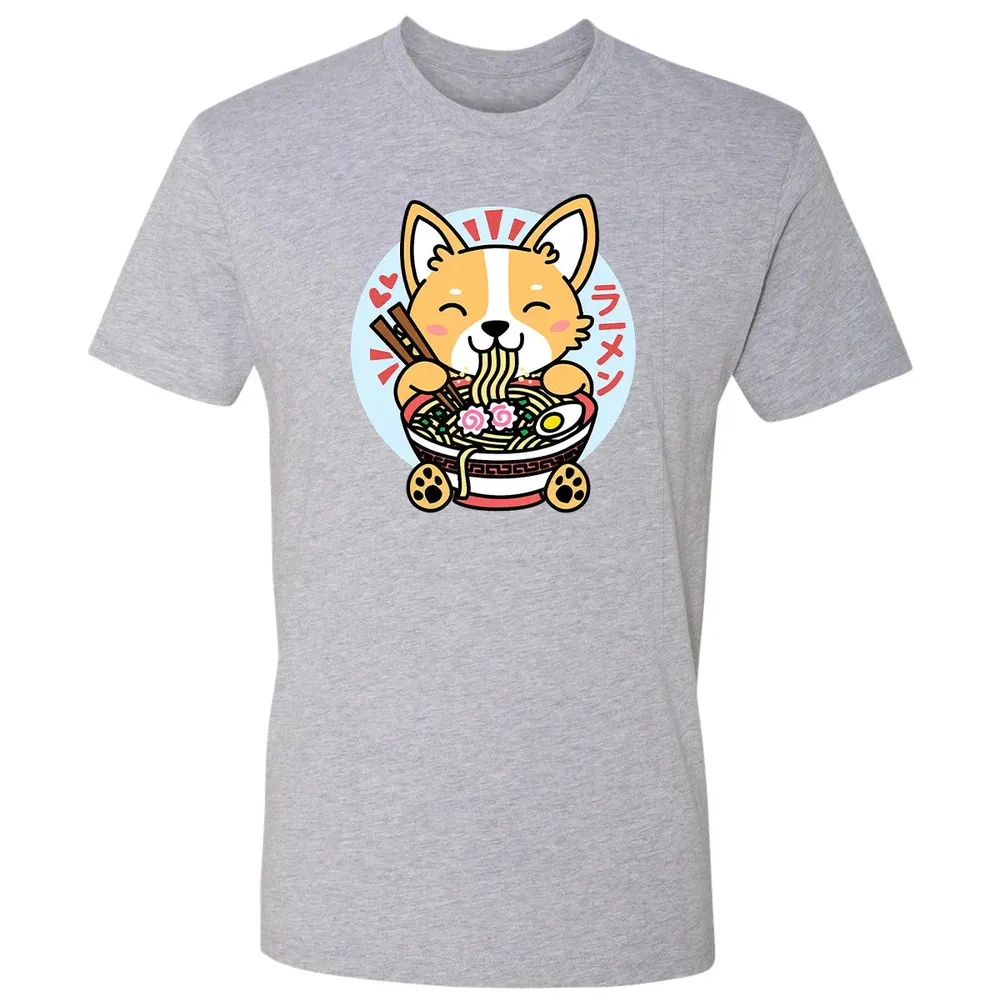 Kawaii Ramen  Cute Anime Dog Corgi Japanese Noodles Premium Unisex T-shirt - 9