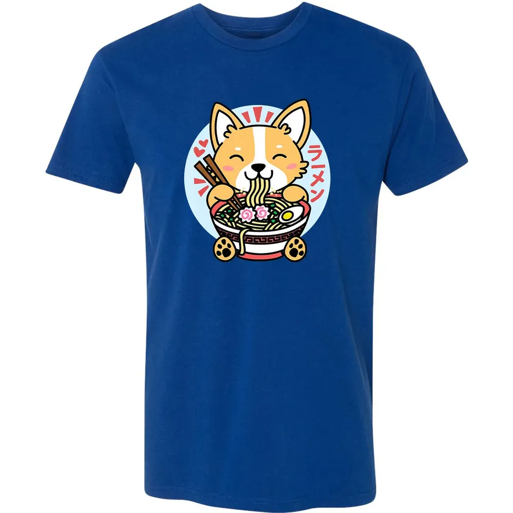 Kawaii Ramen  Cute Anime Dog Corgi Japanese Noodles Premium Unisex T-shirt - 10