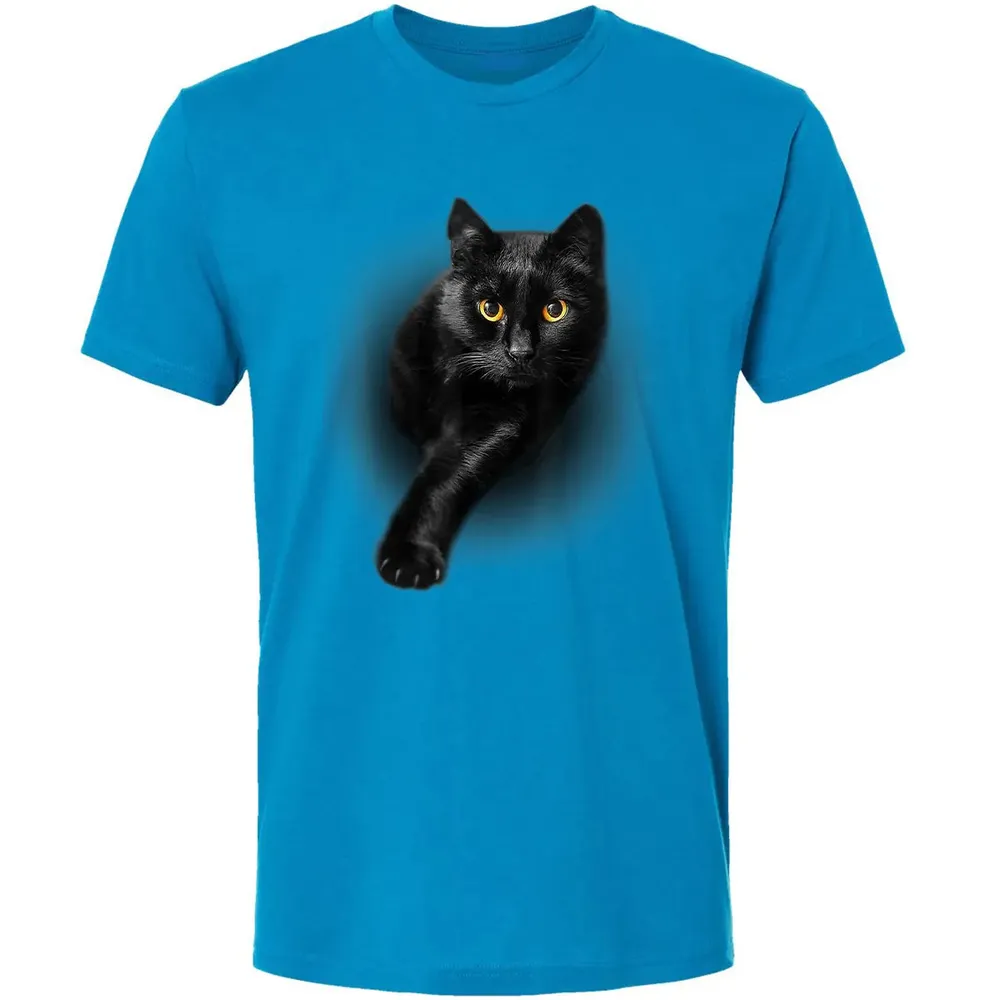 Black Cat Yellow Eyes  Cats   Gifts Premium Unisex T-shirt - 4