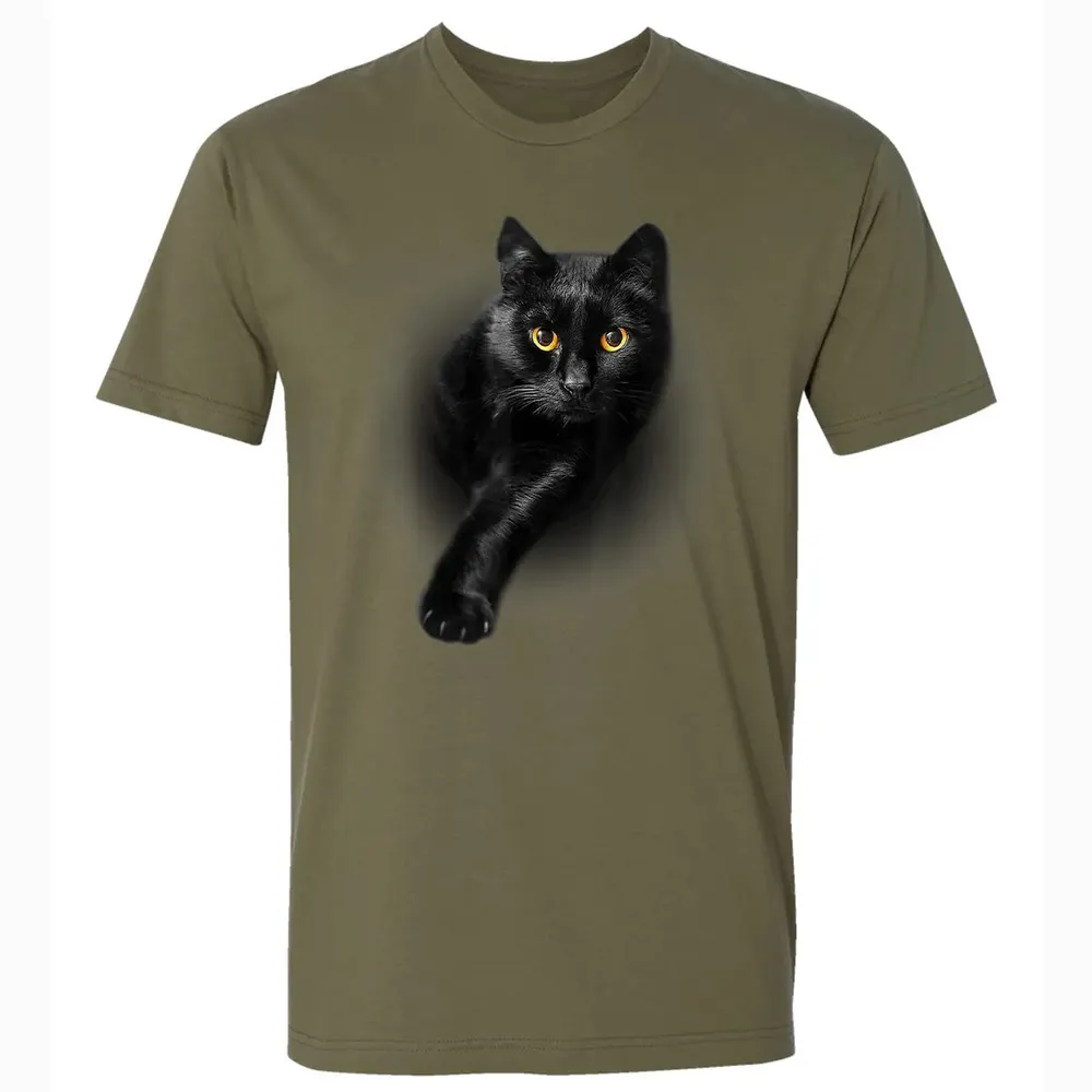 Black Cat Yellow Eyes  Cats   Gifts Premium Unisex T-shirt - 5