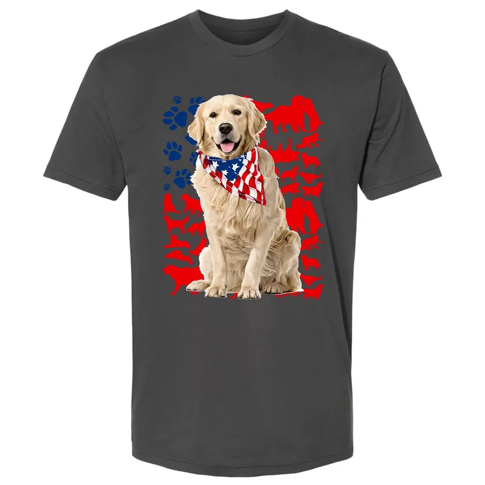 Golden Retriever 4th Of July Premium Unisex T-shirt - 8