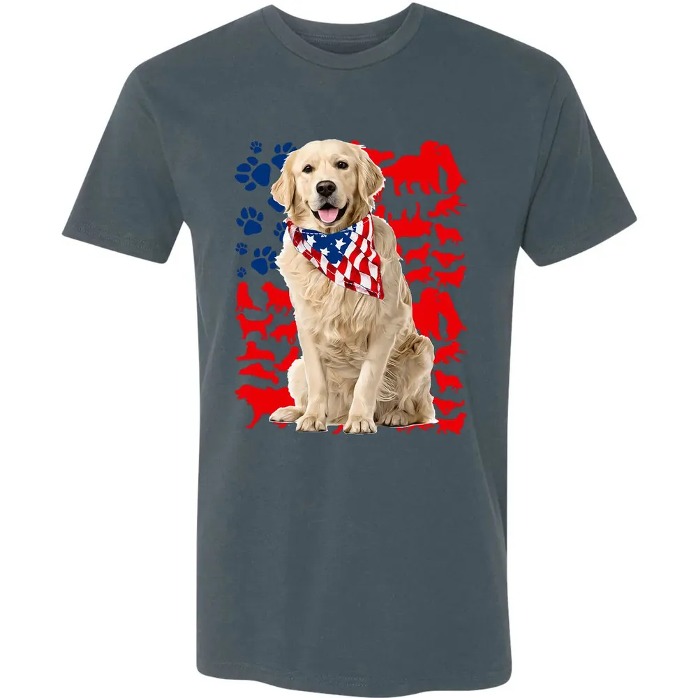 Golden Retriever 4th Of July Premium Unisex T-shirt - 14