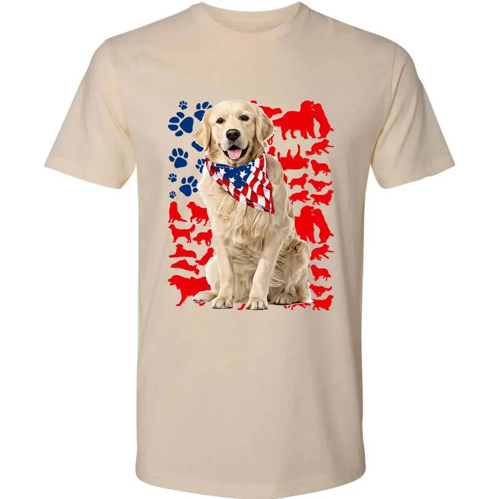 Golden Retriever 4th Of July Premium Unisex T-shirt - 2