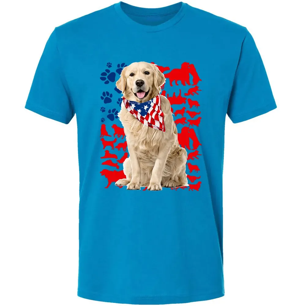 Golden Retriever 4th Of July Premium Unisex T-shirt - 4