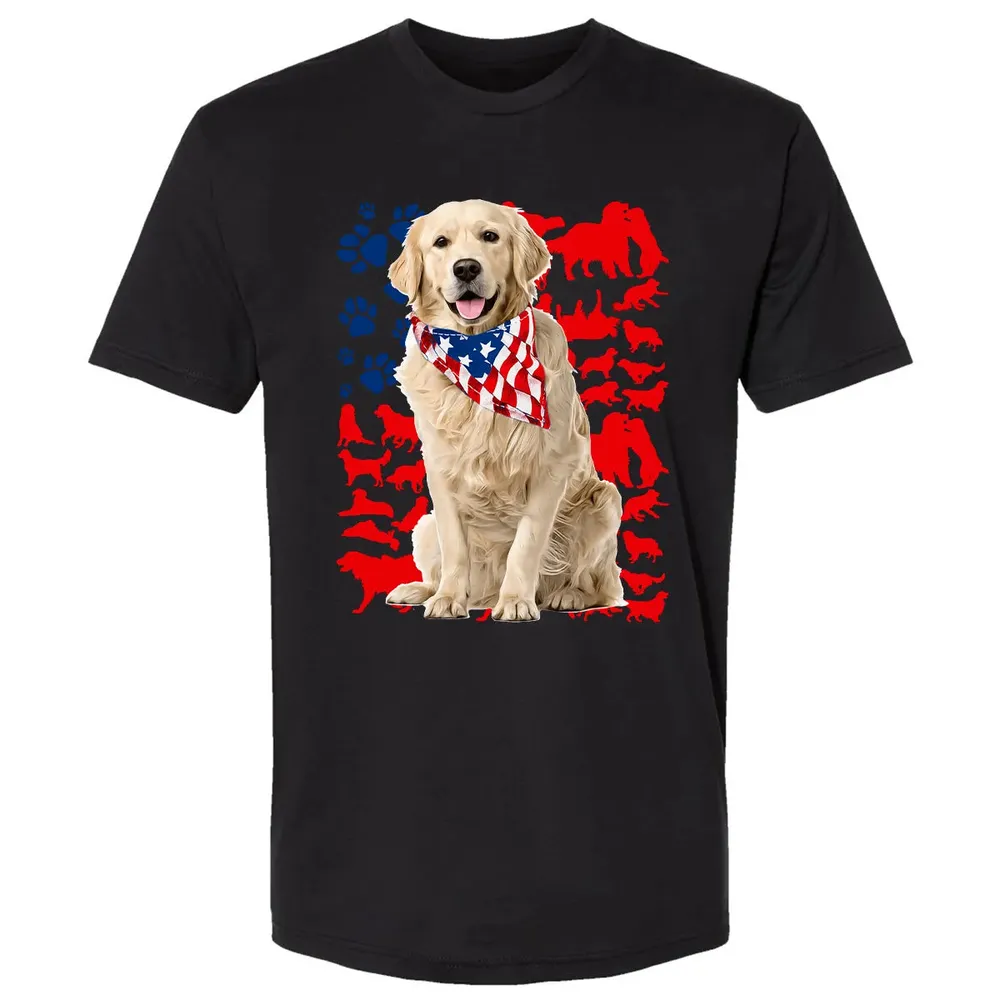 Golden Retriever 4th Of July Premium Unisex T-shirt - 15