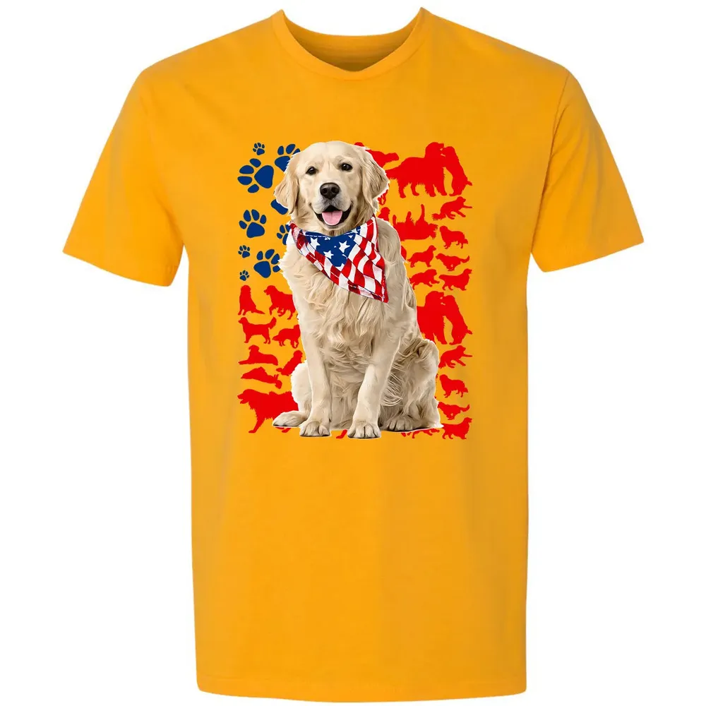Golden Retriever 4th Of July Premium Unisex T-shirt - 11