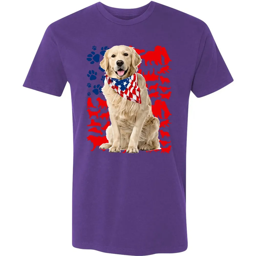 Golden Retriever 4th Of July Premium Unisex T-shirt - 7
