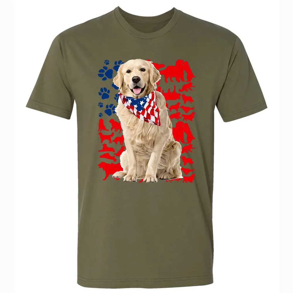 Golden Retriever 4th Of July Premium Unisex T-shirt - 5