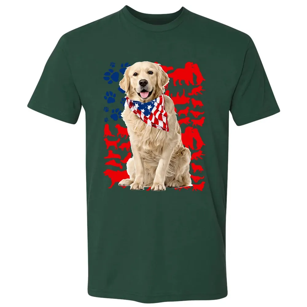 Golden Retriever 4th Of July Premium Unisex T-shirt - 12