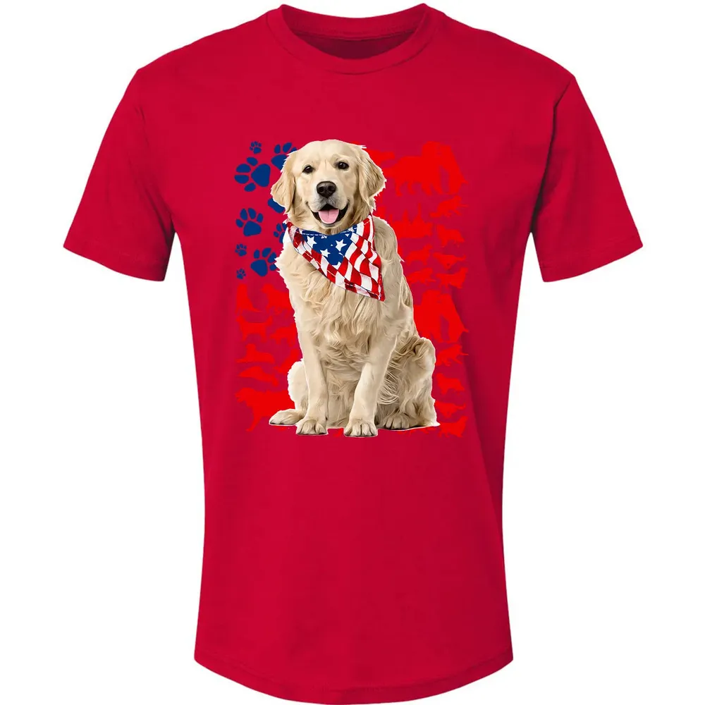 Golden Retriever 4th Of July Premium Unisex T-shirt - 6