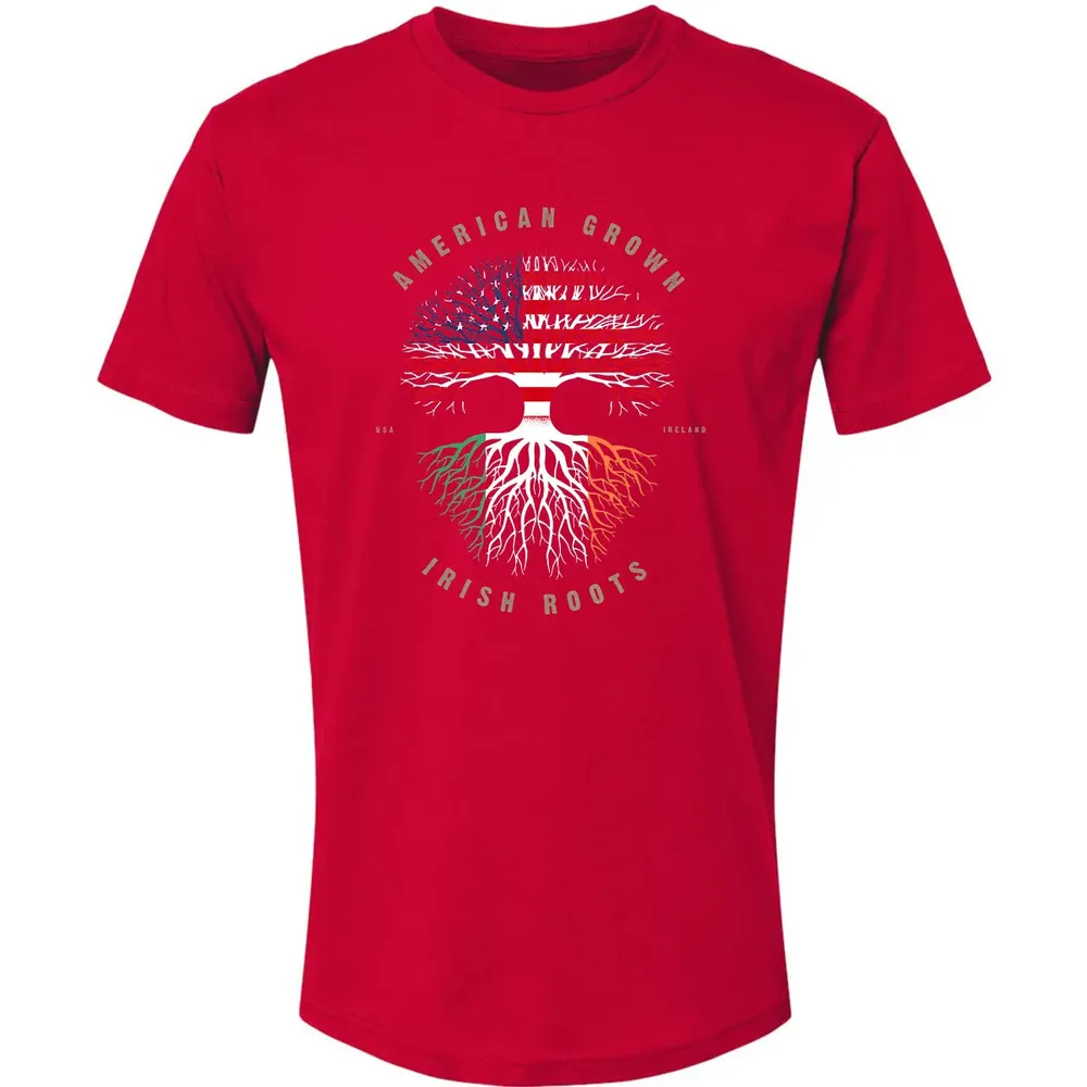 American Grown Irish Roots Ireland Flag Premium Unisex T-shirt - 6