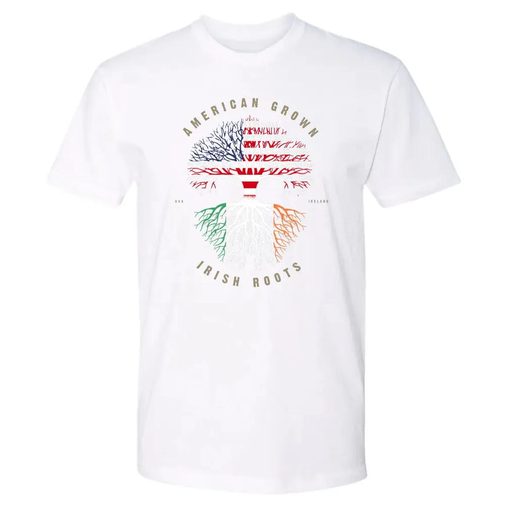American Grown Irish Roots Ireland Flag Premium Unisex T-shirt - 4