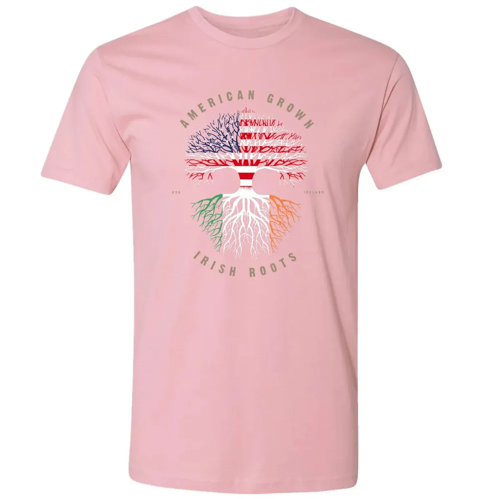 American Grown Irish Roots Ireland Flag Premium Unisex T-shirt - 3